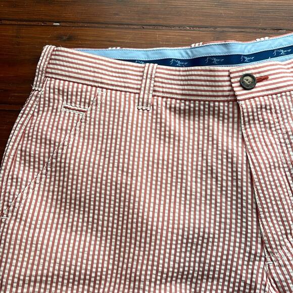 True Flies Life Off The Chart seersucker striped textured flat front shorts 36 - Picture 2 of 7